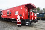 Santa Next to his Rail Sleigh